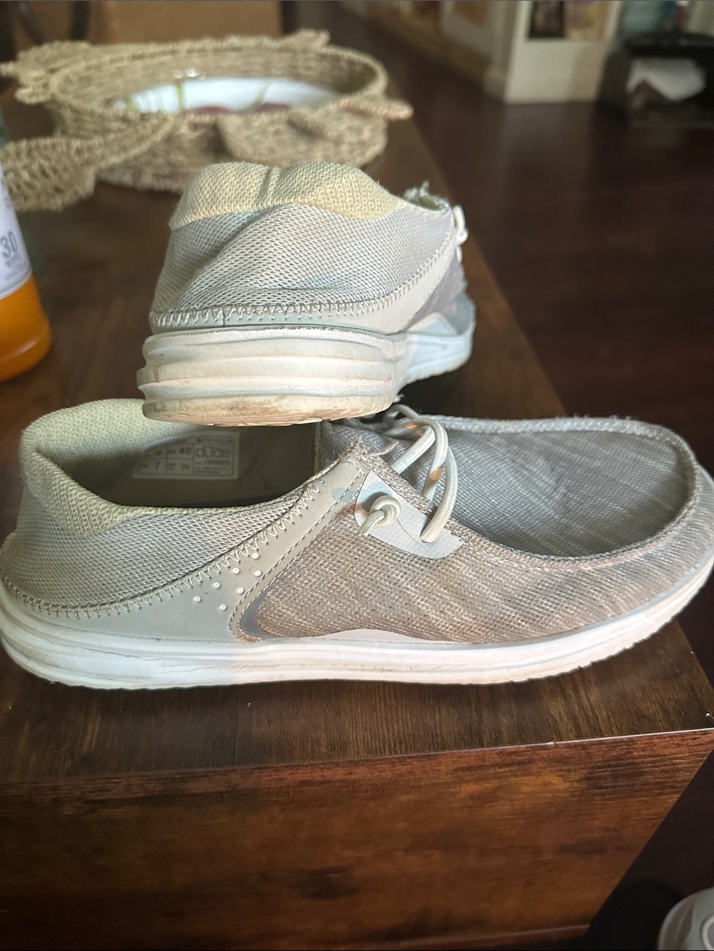 Hey Dude Women's Slip-On Sneakers in Light Taupe